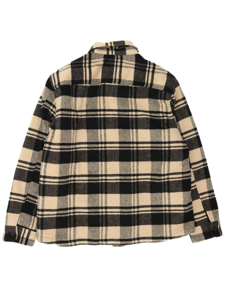 Marks & Spencer Mens Oversized Overshirt Flannel Shirt XL Beige Check
