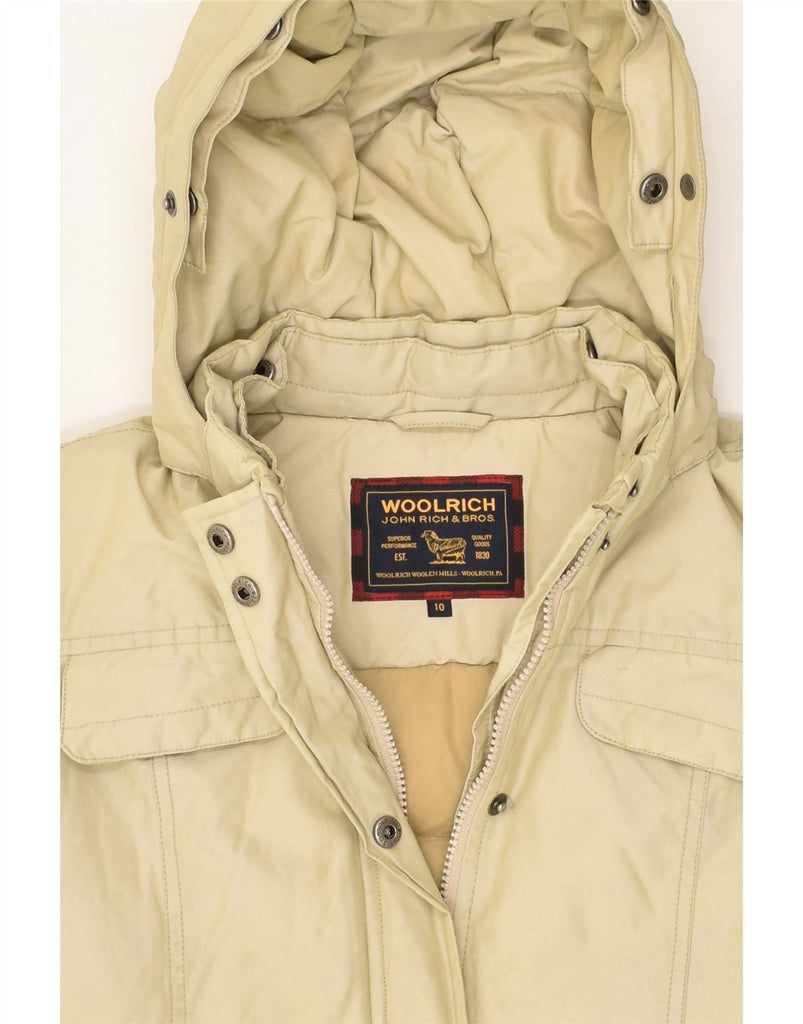 WOOLRICH Girls Hooded Padded Jacket 9-10 Years Beige Polyester | Vintage Woolrich | Thrift | Second-Hand Woolrich | Used Clothing | Messina Hembry 