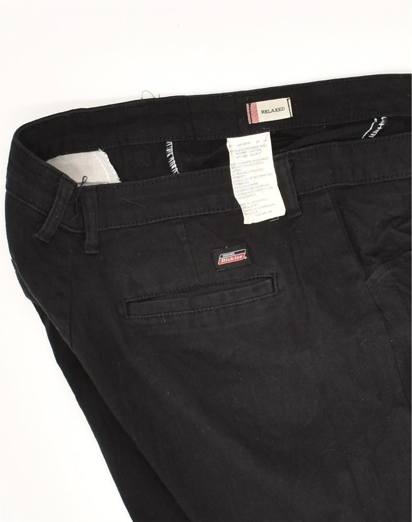 DICKIES Womens Relaxed Fit Chino Trousers UK 14 Large W32 L31 Black Cotton | Vintage Dickies | Thrift | Second-Hand Dickies | Used Clothing | Messina Hembry 