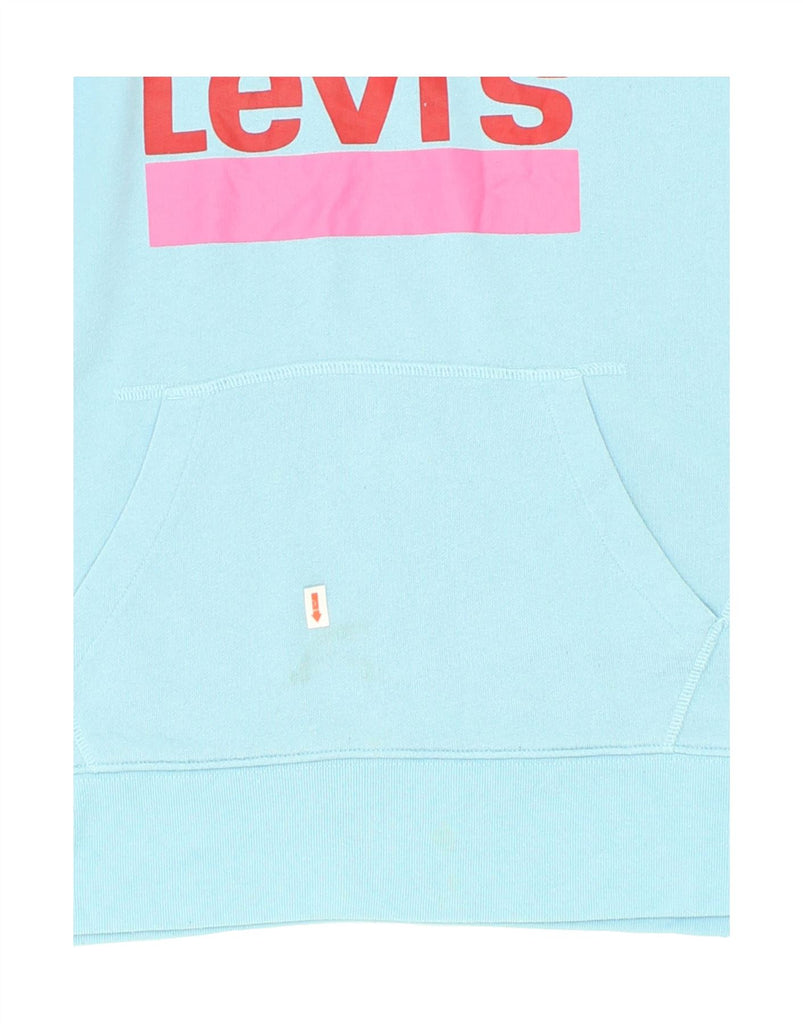 LEVI'S Womens Oversized Graphic Hoodie Jumper UK 14 Medium Blue Cotton | Vintage Levi's | Thrift | Second-Hand Levi's | Used Clothing | Messina Hembry 