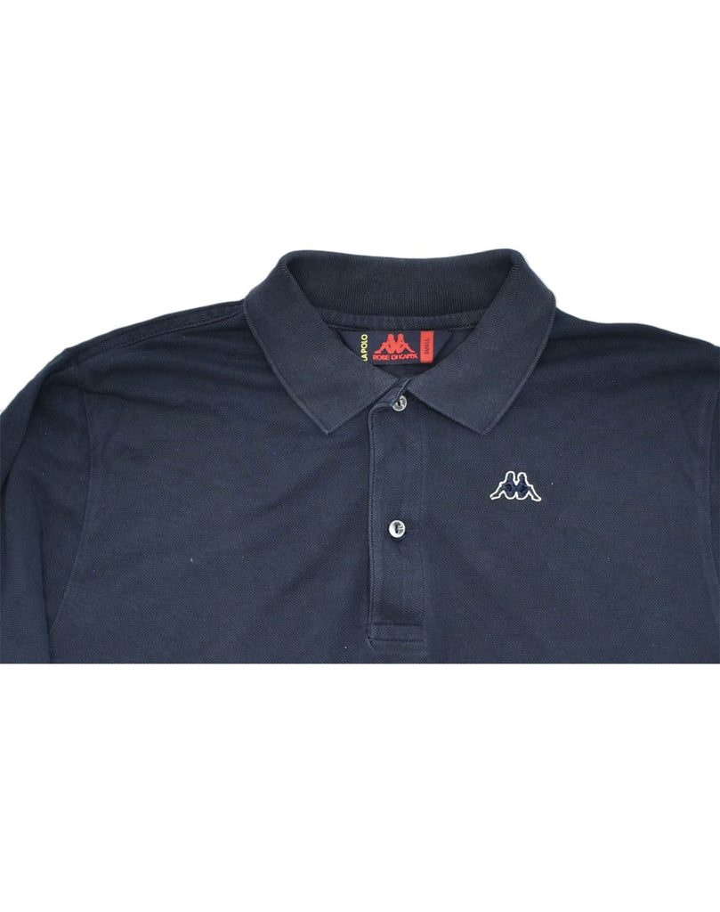 KAPPA Mens Long Sleeve Polo Shirt Small Navy Blue Cotton | Vintage | Thrift | Second-Hand | Used Clothing | Messina Hembry 