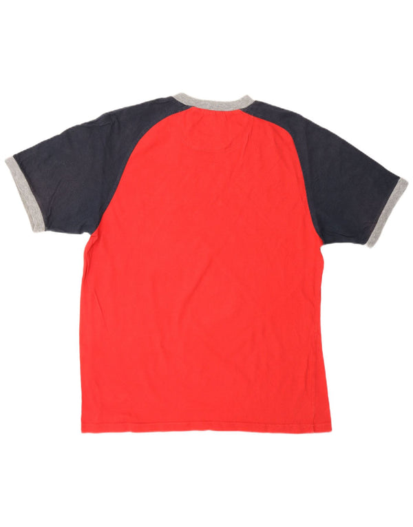 CHAMPION Mens T-Shirt Top XL Red Colourblock Cotton