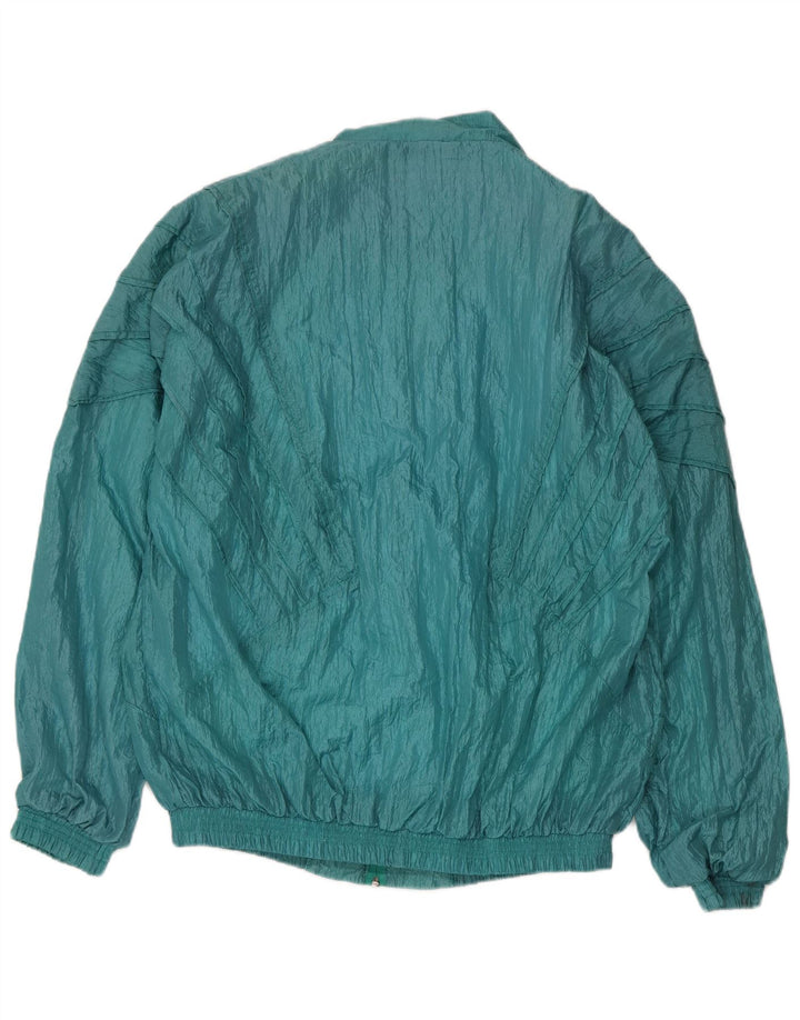 Vintage Mens Tracksuit Top Jacket 2XL Green Nylon