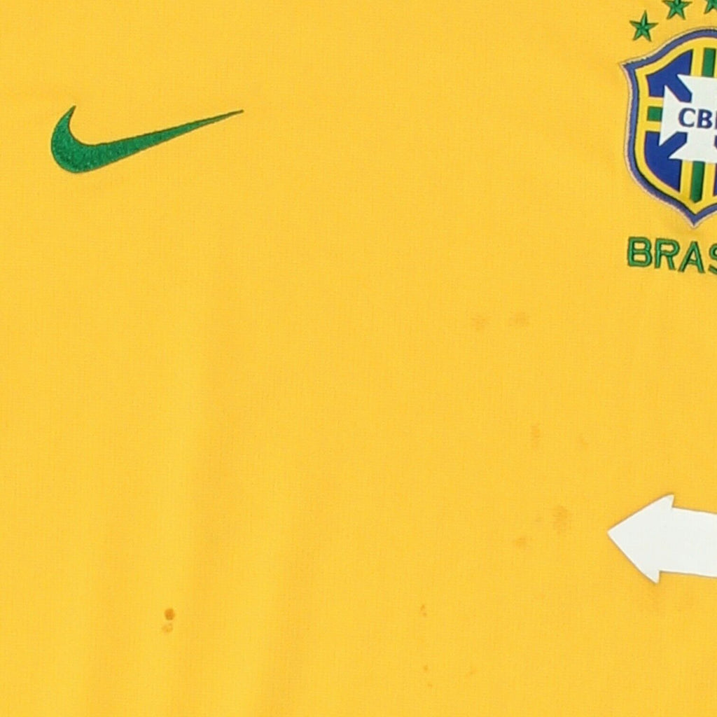 Brazil 10/11 Mens Nike Yellow Home Shirt | Vintage International Football VTG | Vintage Messina Hembry | Thrift | Second-Hand Messina Hembry | Used Clothing | Messina Hembry 