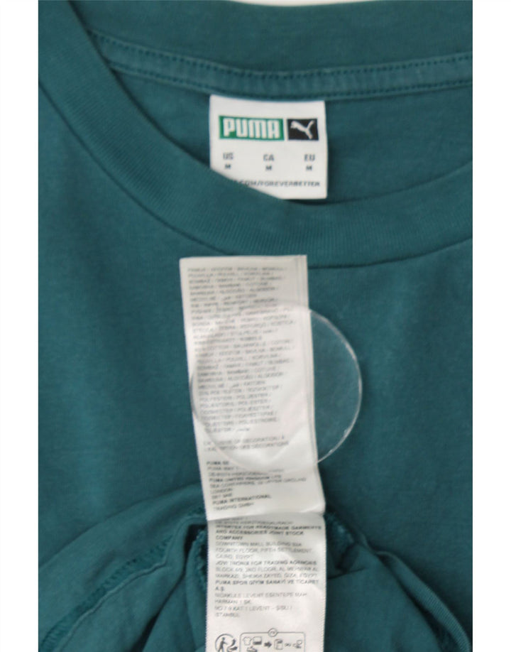 PUMA Mens Graphic T-Shirt Top Medium Green Cotton