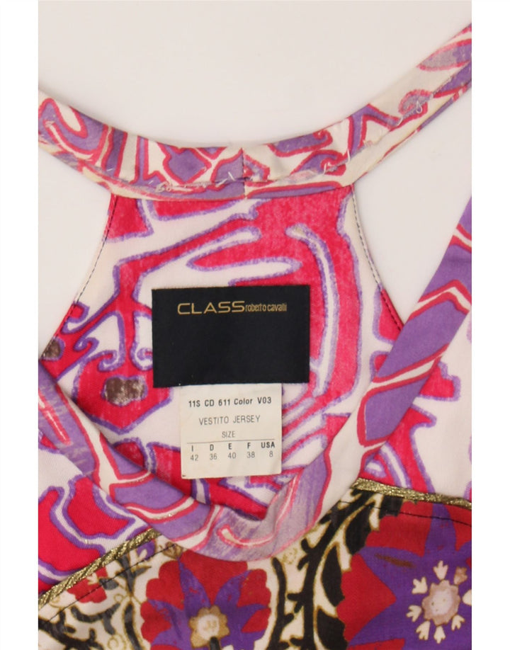 ROBERTO CAVALLI Womens Halter Dress US 8 Medium Multicoloured Floral Vintage Roberto Cavalli and Second-Hand Roberto Cavalli from Messina Hembry 