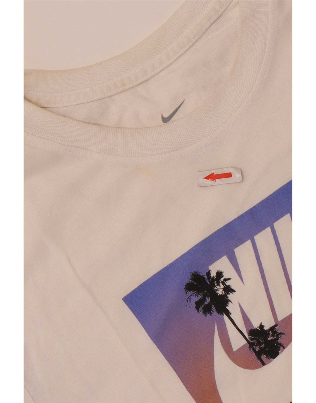 Nike Mens Graphic T-Shirt Top Medium White Cotton