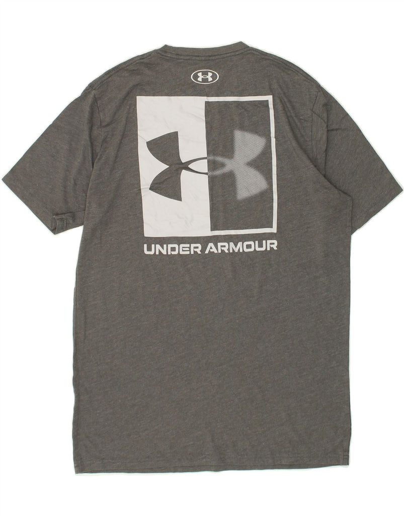 UNDER ARMOUR Mens Graphic T-Shirt Top Medium Grey Polyester | Vintage Under Armour | Thrift | Second-Hand Under Armour | Used Clothing | Messina Hembry 