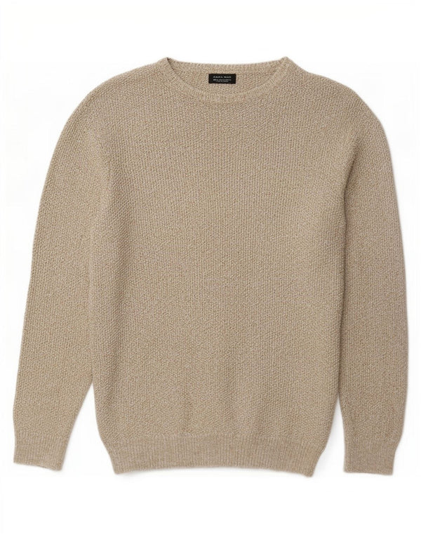 Zara Mens Boat Neck Jumper Sweater XL Grey Flecked