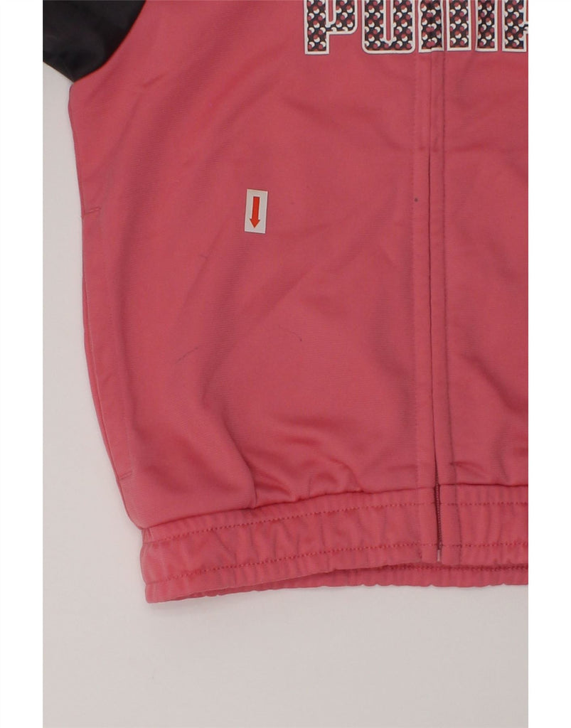 PUMA Girls Graphic Tracksuit Top Jacket 2-3 Years Pink Colourblock | Vintage Puma | Thrift | Second-Hand Puma | Used Clothing | Messina Hembry 