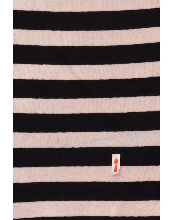 Zara Womens Oversized Crew Neck Jumper Sweater UK 16 Large White Striped