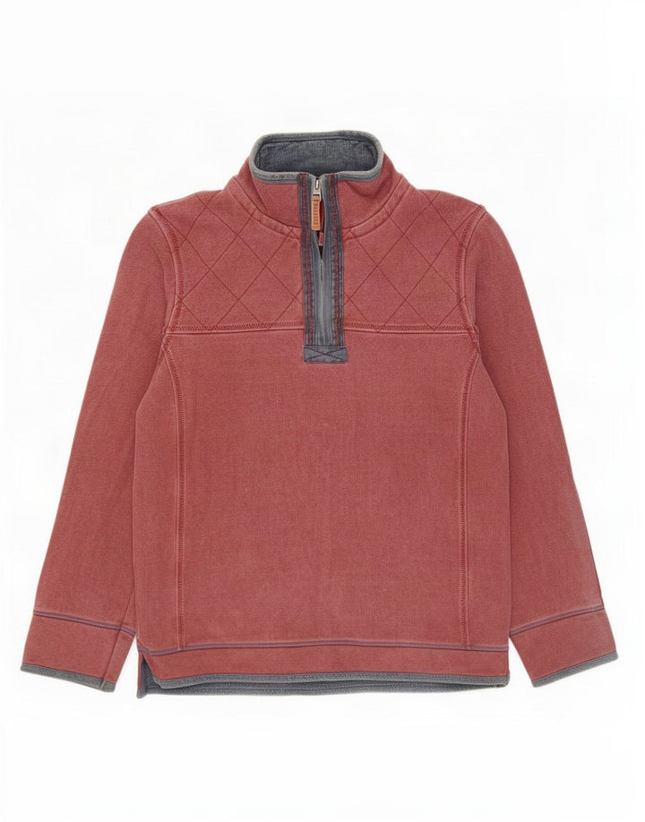 Fat Face Mens Zip Neck Sweatshirt Jumper Medium Red Cotton