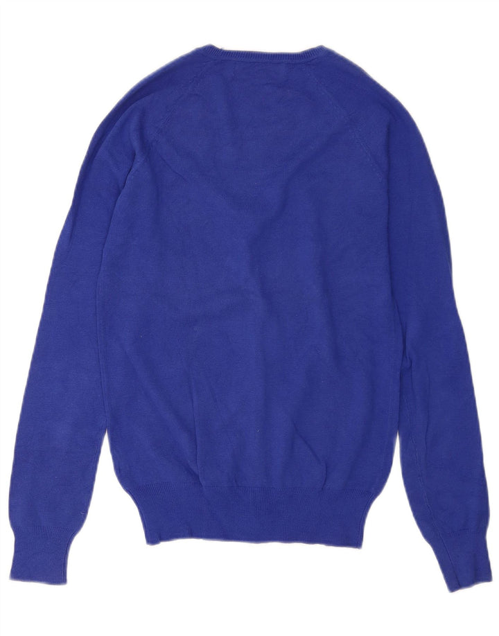 Zara Womens Cardigan Sweater UK 12 Medium Blue Cotton