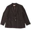 Marks & Spencer Womens 2 Button Blazer Jacket UK 14 Large Black Pinstripe