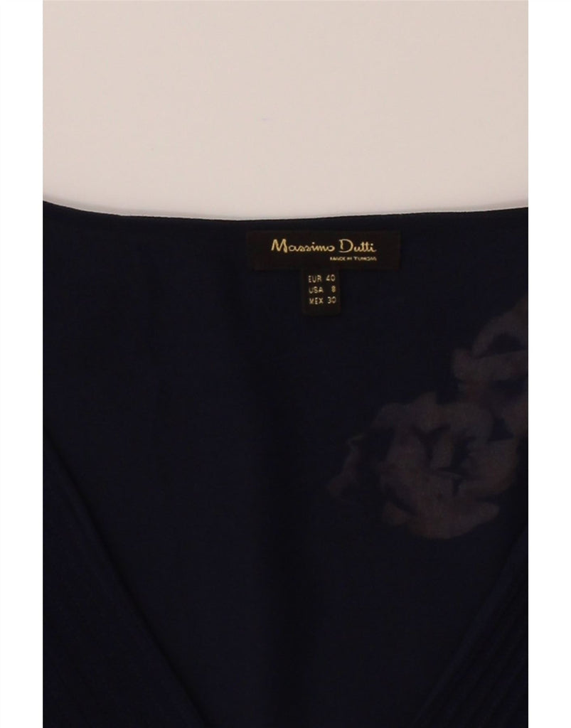 MASSIMO DUTTI Womens Shirt Blouse EU 40 Medium Navy Blue Floral Viscose Vintage Massimo Dutti and Second-Hand Massimo Dutti from Messina Hembry 