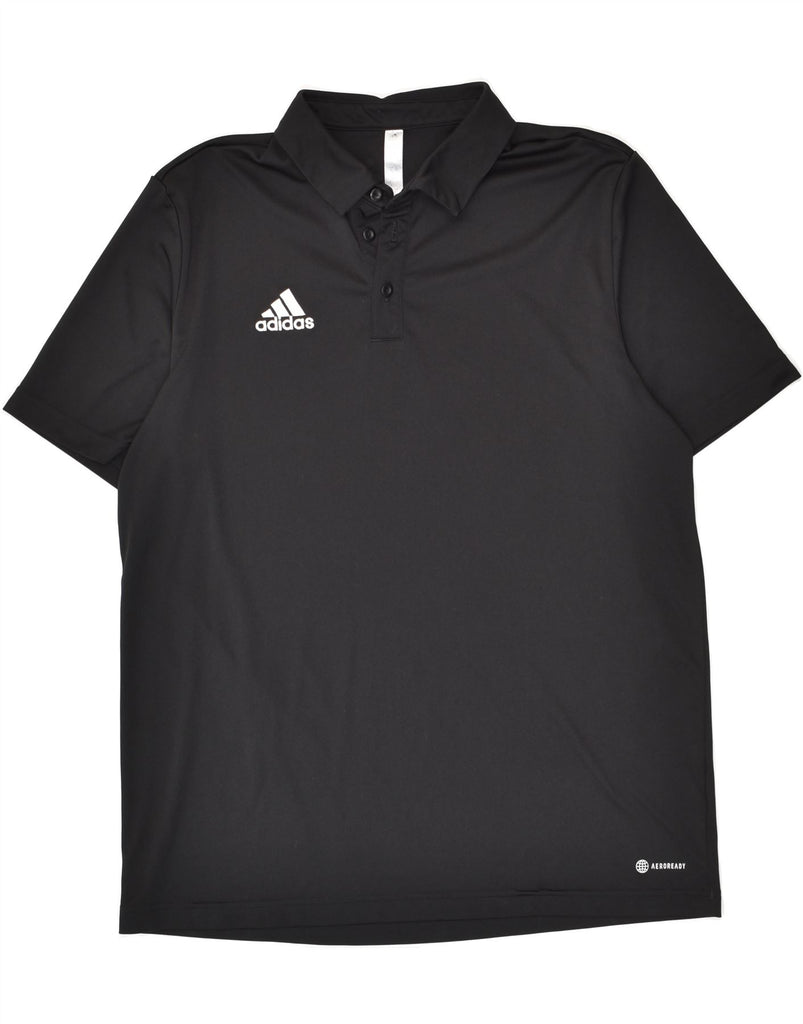 ADIDAS Mens Polo Shirt Large Black | Vintage Adidas | Thrift | Second-Hand Adidas | Used Clothing | Messina Hembry 