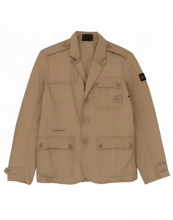 Canadiens Mens Military Jacket IT 48 Medium Khaki Cotton