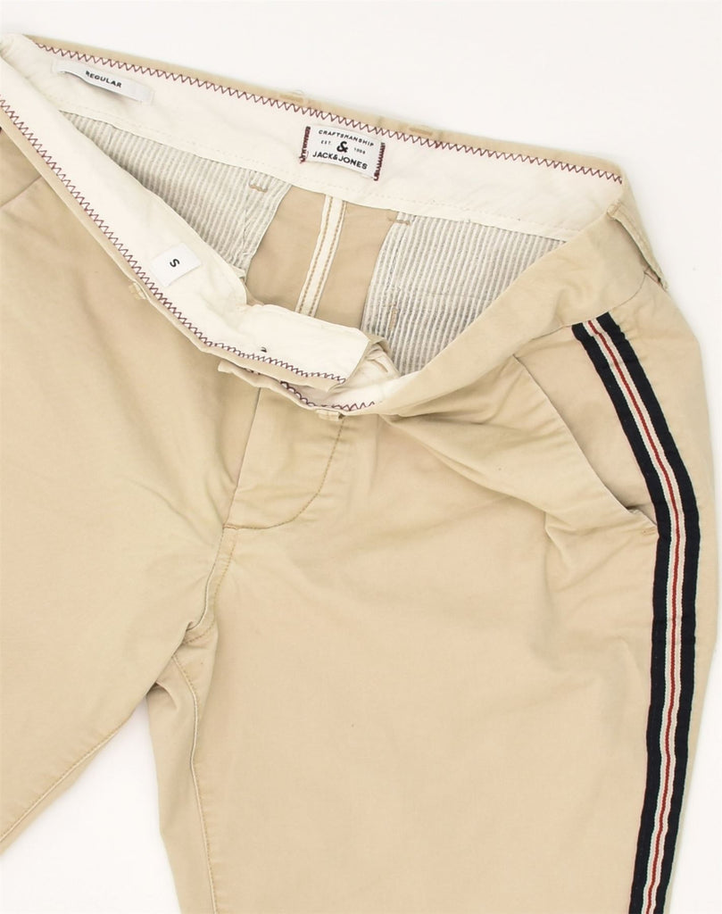 JACK & JONES Mens Regular Chino Shorts Small W29 Beige Cotton | Vintage Jack & Jones | Thrift | Second-Hand Jack & Jones | Used Clothing | Messina Hembry 