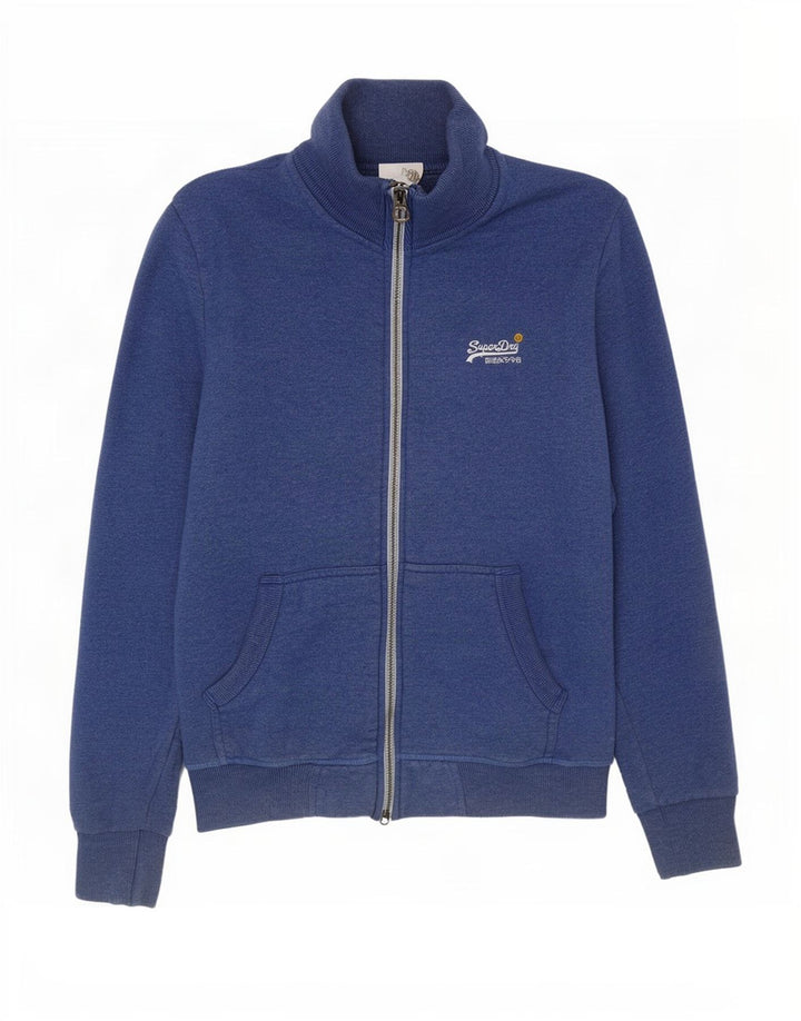 Superdry Mens Tracksuit Top Jacket Small Blue Cotton