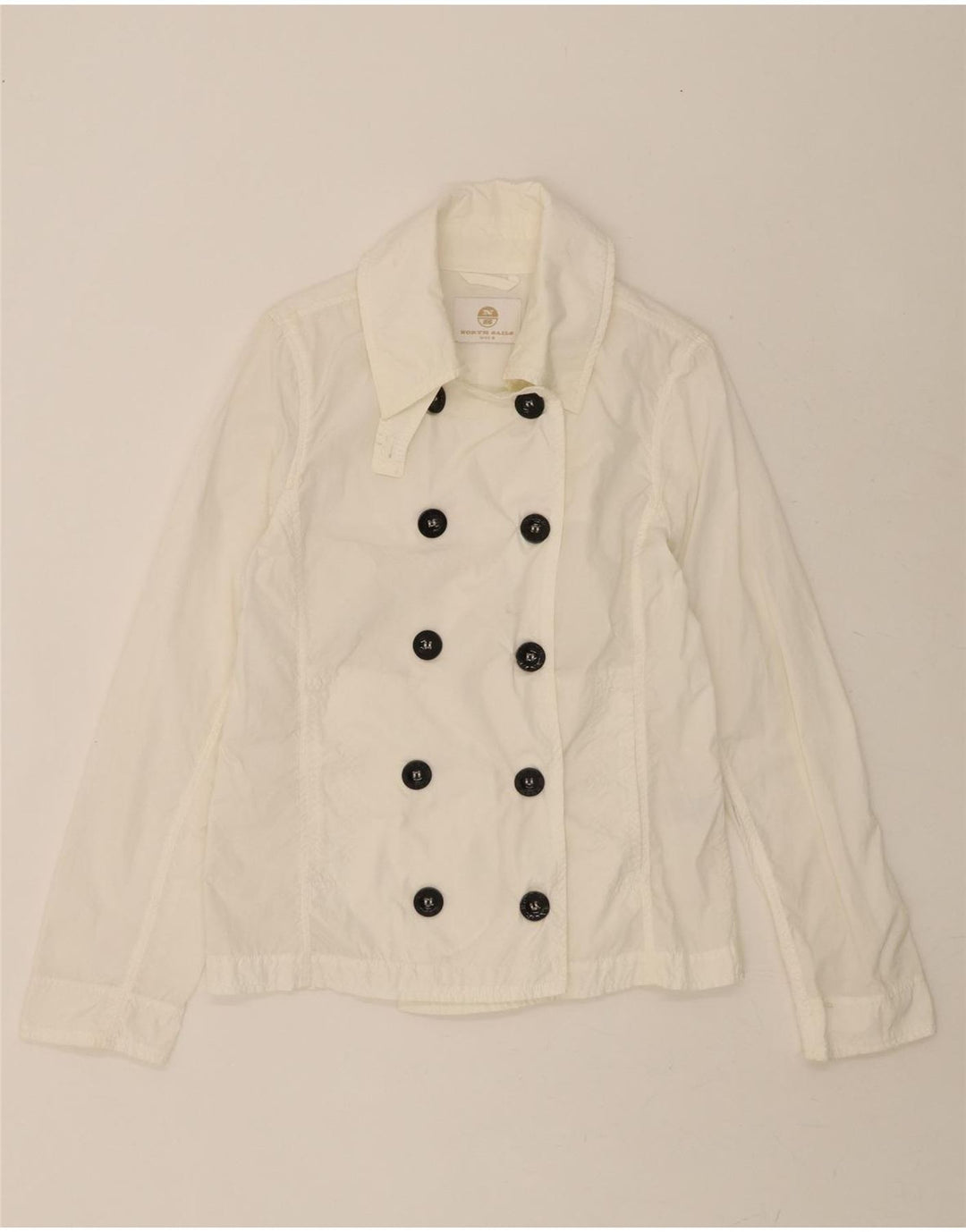 NORTH SAILS Womens Oversized Bomber Jacket UK 10 Small White Polyamide Vintage North Sails and Second-Hand North Sails from Messina Hembry 