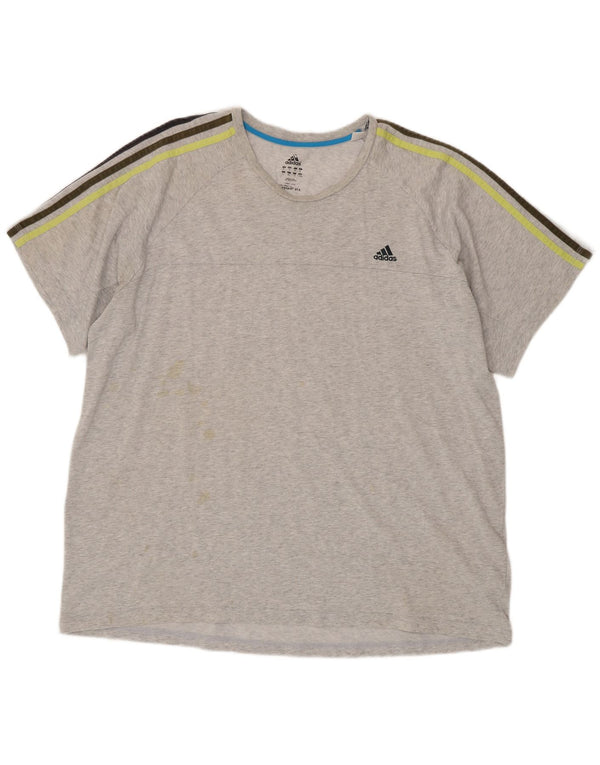 Adidas Mens T-Shirt Top 2XL Grey Flecked Cotton