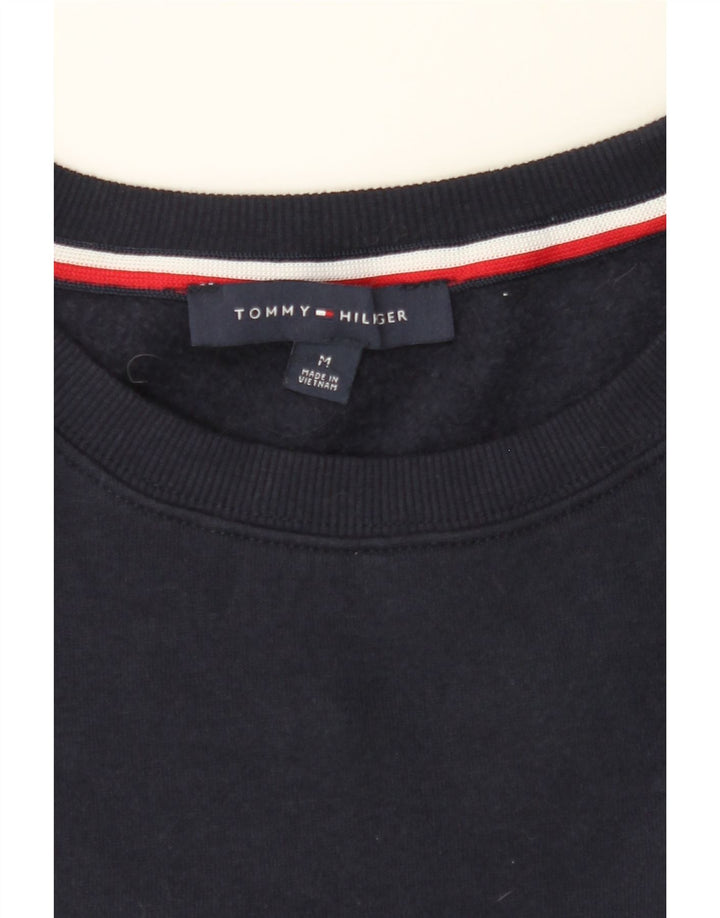 TOMMY HILFIGER Womens Sweatshirt Jumper UK 14 Medium Navy Blue Cotton Vintage Tommy Hilfiger and Second-Hand Tommy Hilfiger from Messina Hembry 