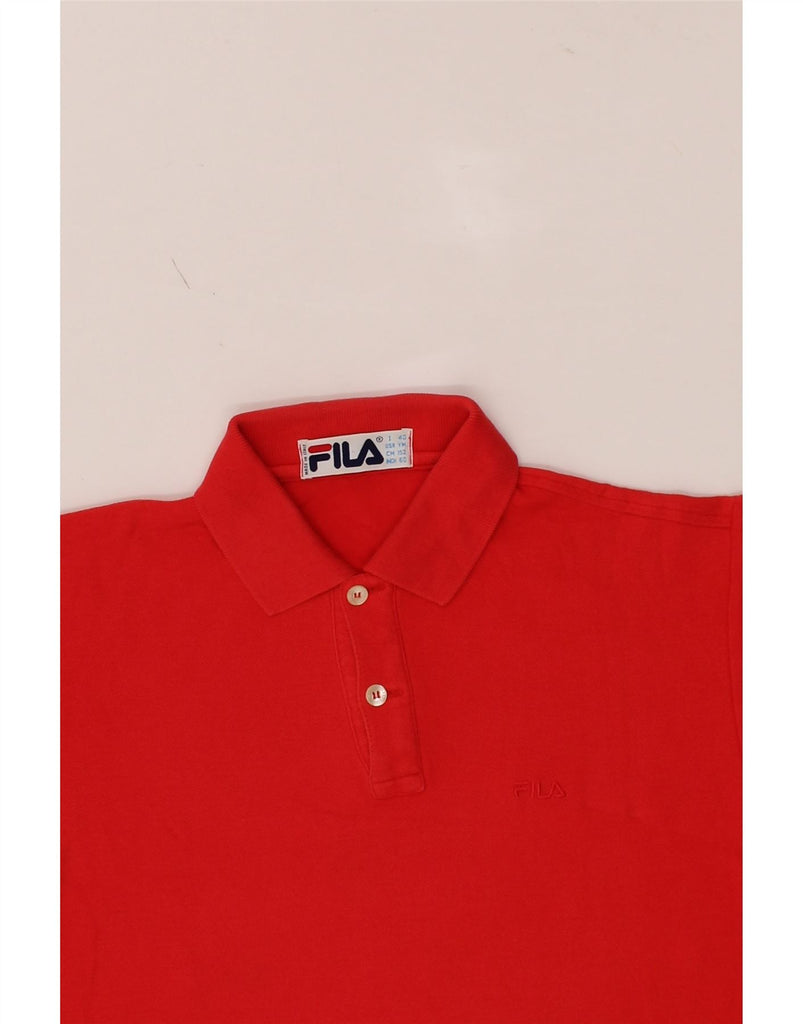 FILA Boys Polo Shirt 10-11 Years Medium Red Cotton Vintage Fila and Second-Hand Fila from Messina Hembry 