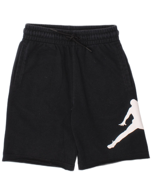 JORDAN Boys Graphic Sport Shorts 8-9 Years Small Black Cotton