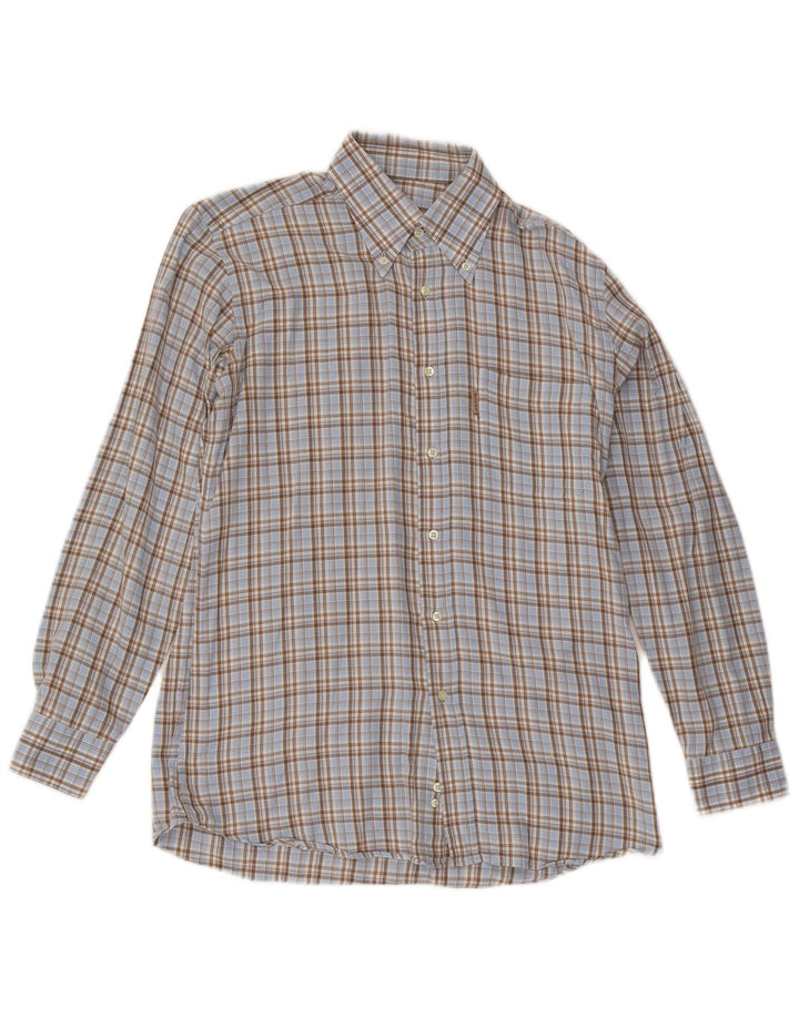Avirex Mens Shirt Medium Blue Check Cotton