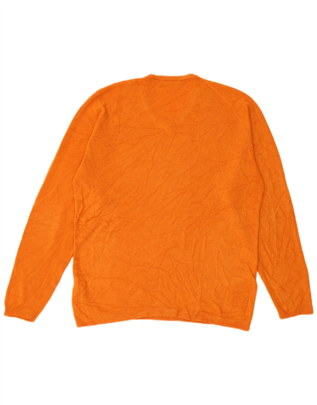 Marks & Spencer Mens Autograph V-Neck Jumper Sweater Small Orange Acrylic