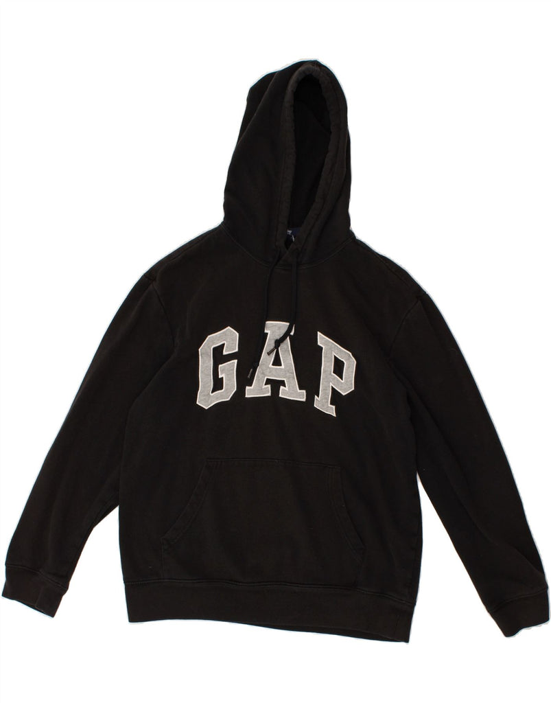 GAP Womens Graphic Hoodie Jumper UK 14 Medium Black Cotton | Vintage Gap | Thrift | Second-Hand Gap | Used Clothing | Messina Hembry 