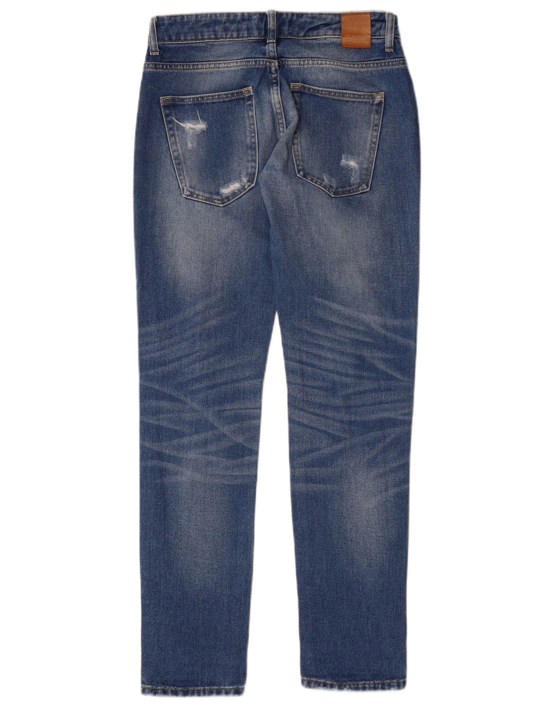 Zara Womens Distressed Tapered Jeans EU 34 2XS W24 L30 Blue Grunge