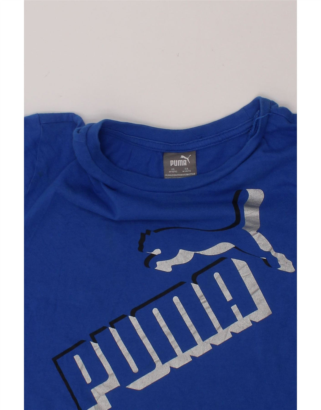 PUMA Boys Graphic T-Shirt Top 10-11 Years Medium Blue Cotton Vintage Puma and Second-Hand Puma from Messina Hembry 