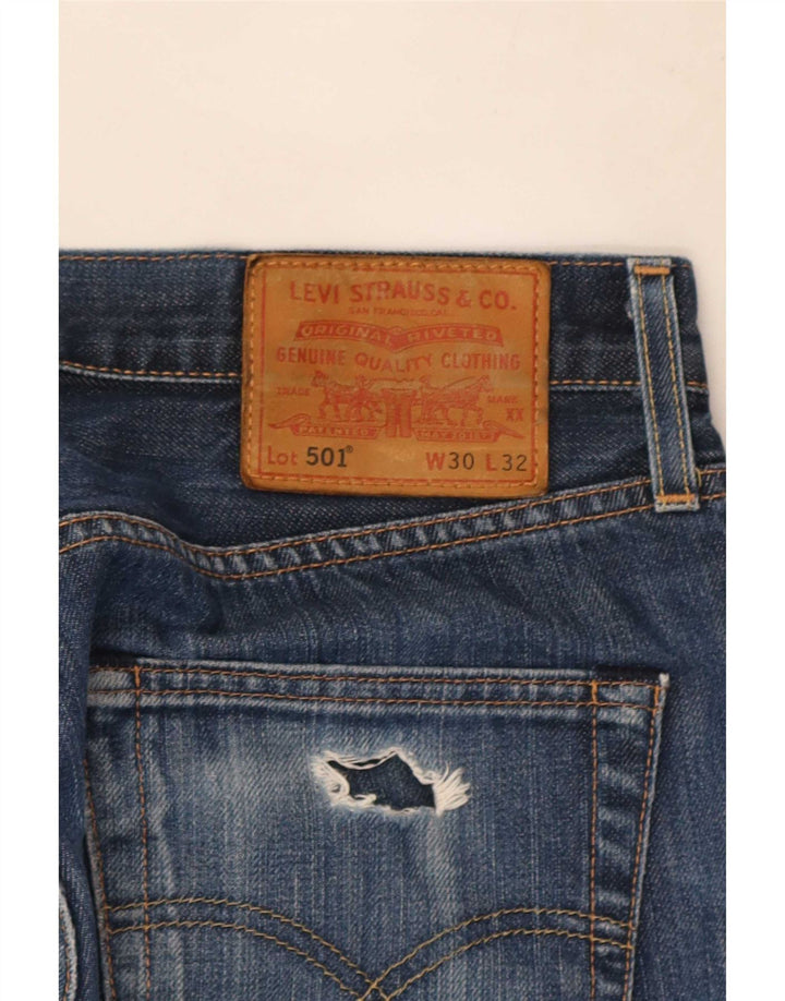 Levi's Mens 501 Straight Jeans W30 L32 Blue Cotton