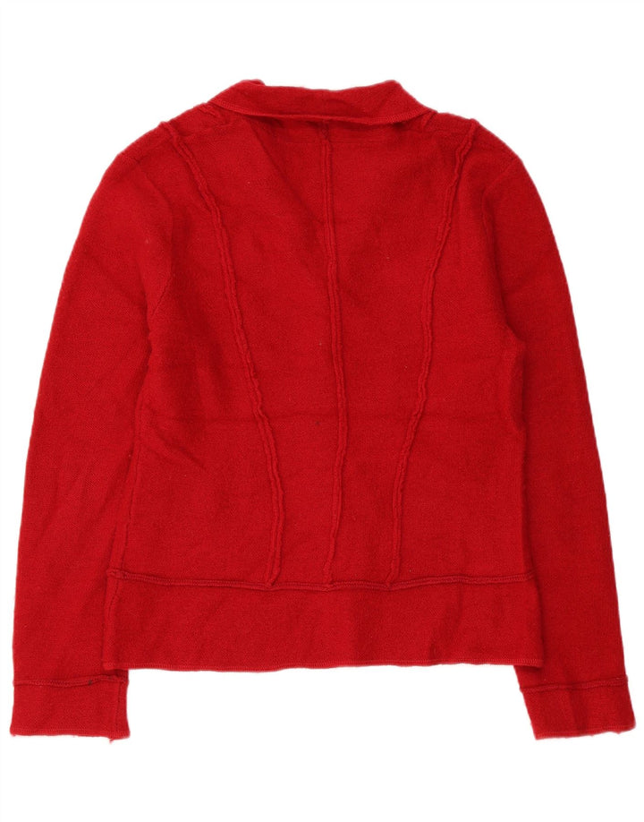 Hobbs Womens Cardigan Sweater UK 14 Medium  Red Merino Wool
