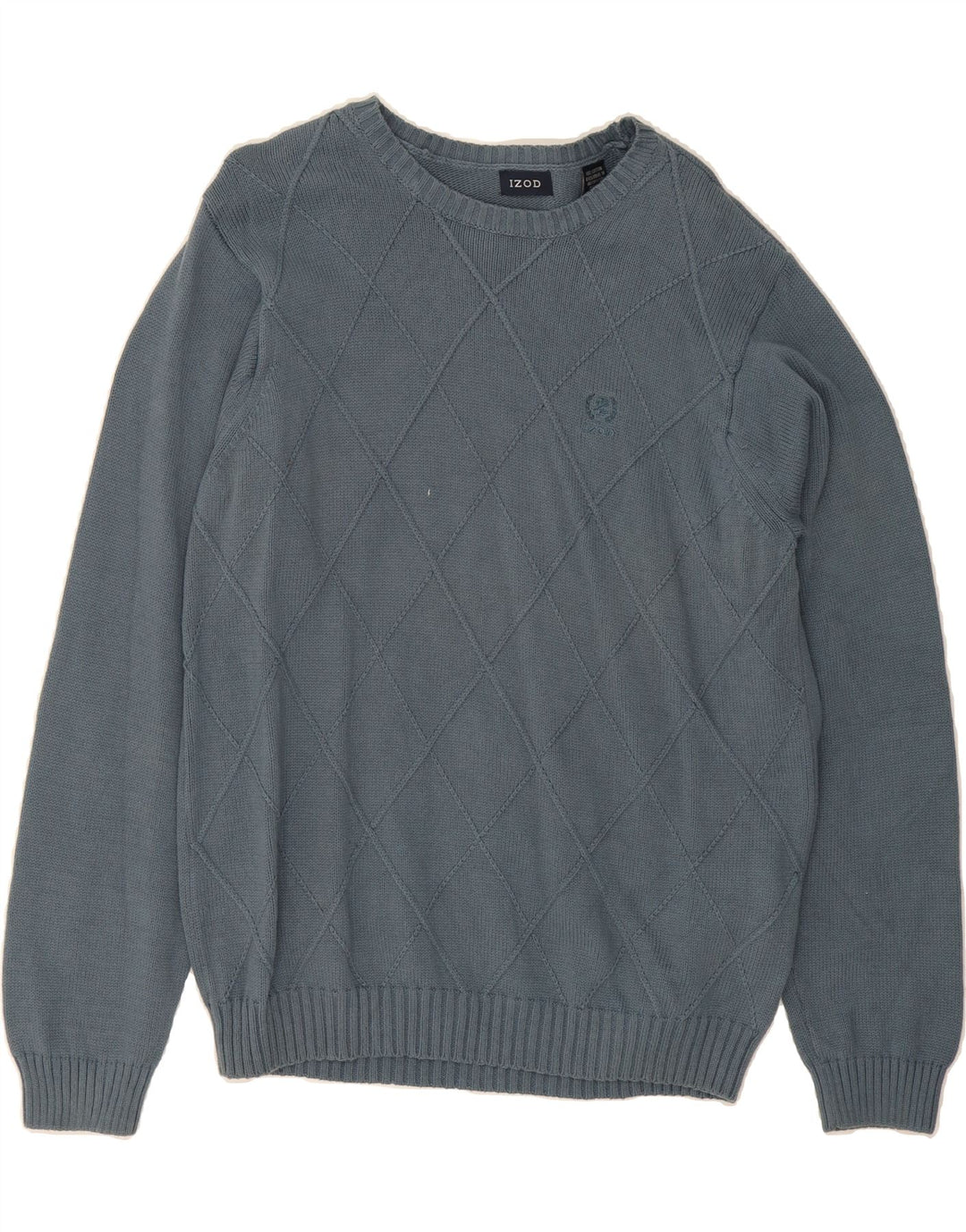 IZOD Mens Boat Neck Jumper Sweater Medium Blue Cotton Vintage Izod and Second-Hand Izod from Messina Hembry 