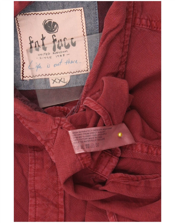 Fat Face Mens Shirt 2XL Burgundy Cotton