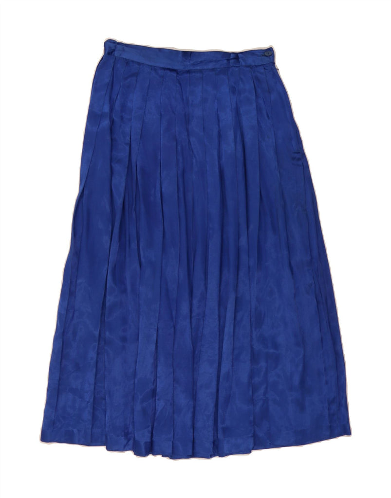 STEFANEL Womens Pleated Skirt IT 44 Medium W28  Navy Blue Viscose Vintage Stefanel and Second-Hand Stefanel from Messina Hembry 