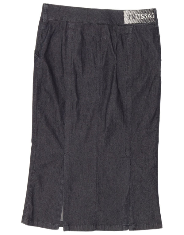 Trussardi Womens Denim Trumpet Skirt IT 44 Medium W30 Navy Blue Cotton