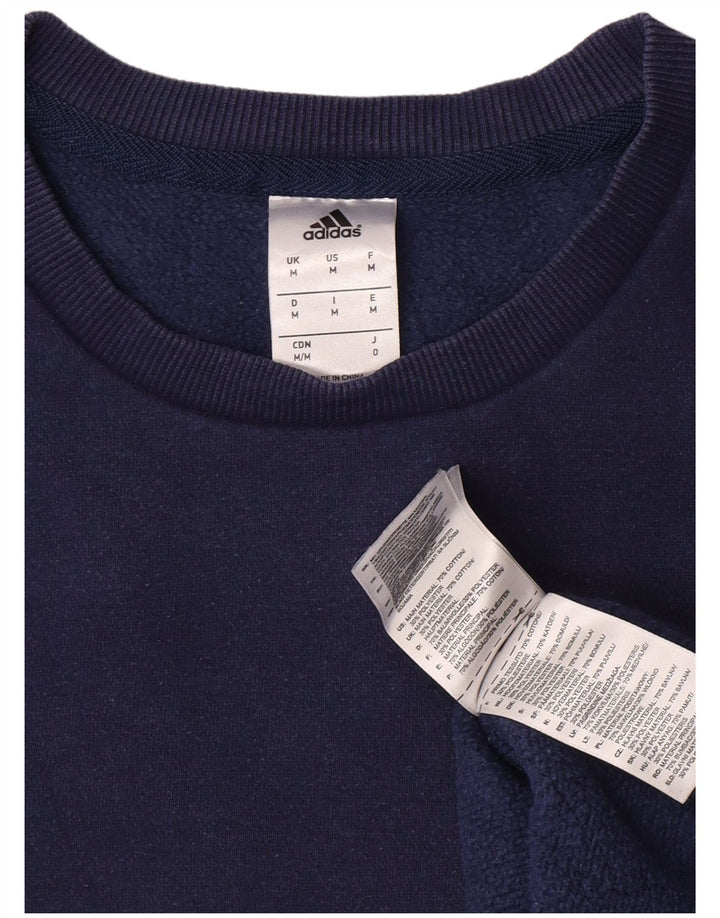 Adidas Mens Sweatshirt Jumper Medium Navy Blue Cotton