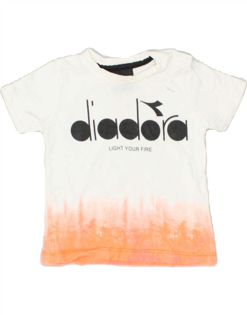 DIADORA Girls Graphic T-Shirt Top 2-3 Years White Tie Dye | Vintage Diadora | Thrift | Second-Hand Diadora | Used Clothing | Messina Hembry 