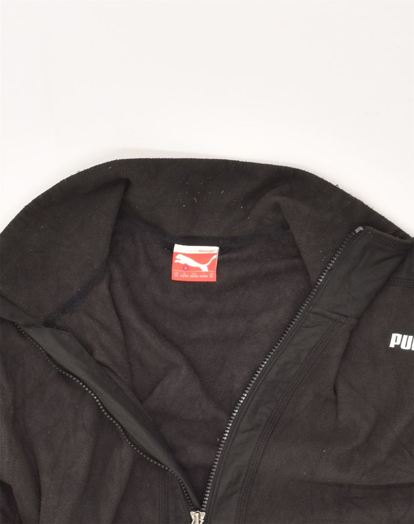 PUMA Mens Fleece Jacket UK 42 XL Black Cotton | Vintage Puma | Thrift | Second-Hand Puma | Used Clothing | Messina Hembry 