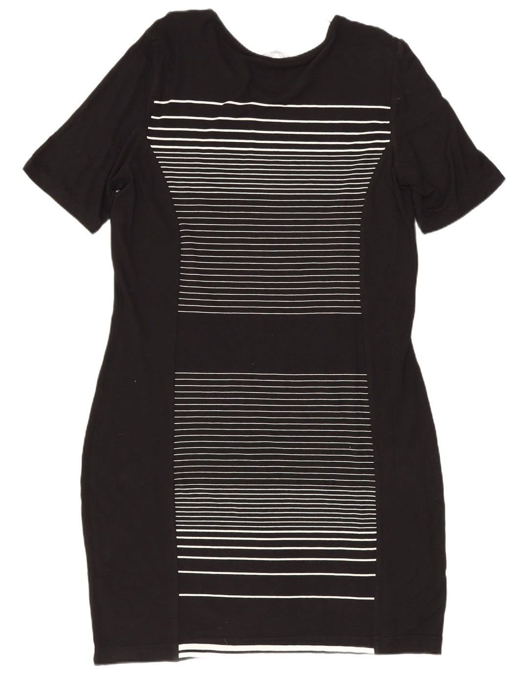 Marks & Spencer Womens Sheath Dress UK 14 Medium Black Striped