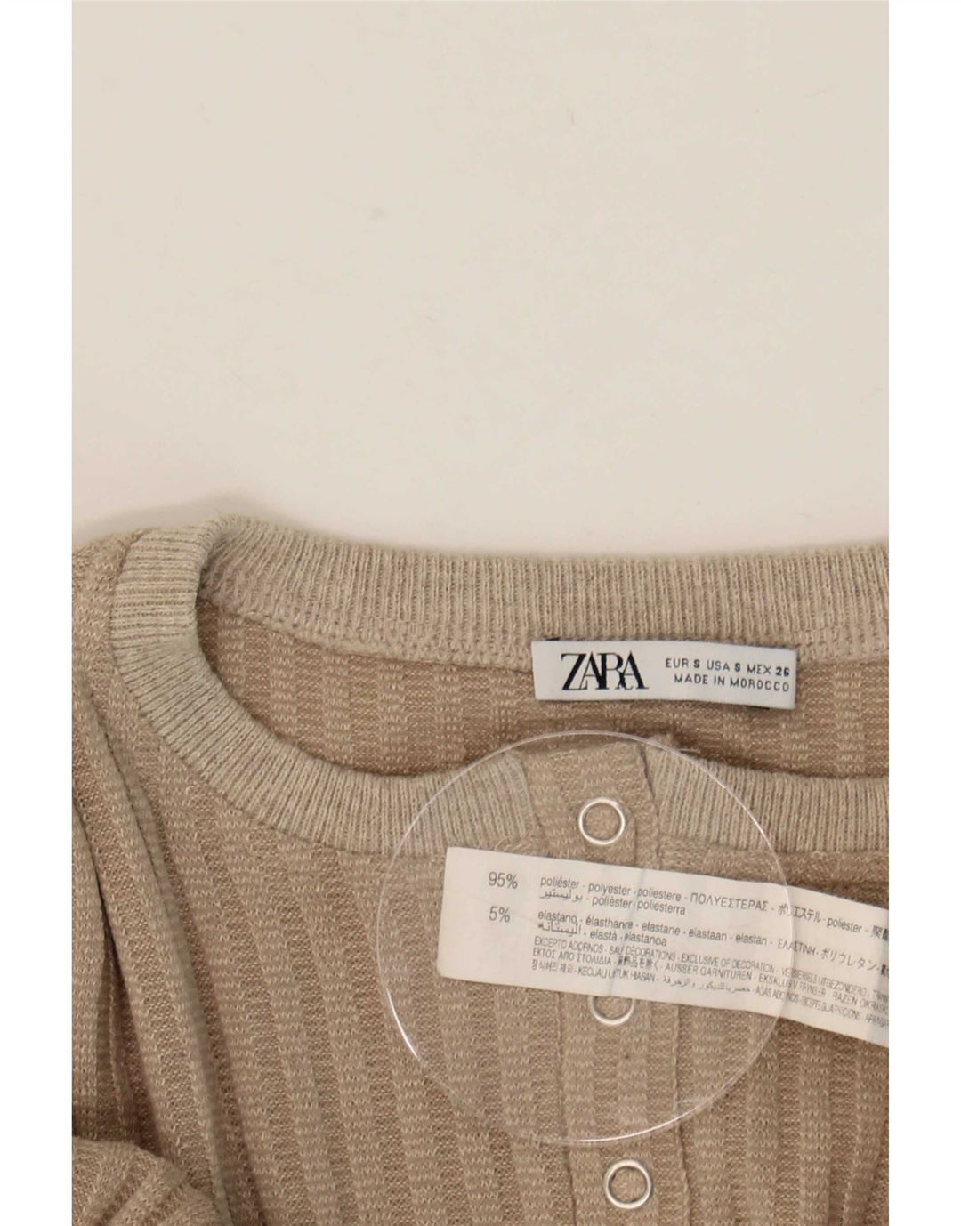Zara Womens Long Sleeve Bodysuit UK 10 Small Grey Polyester
