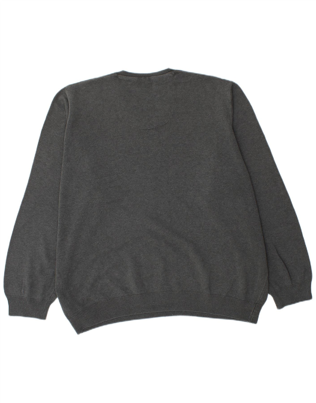 Marks & Spencer Mens Regular Fit V-Neck Jumper Sweater 2XL Grey Cotton