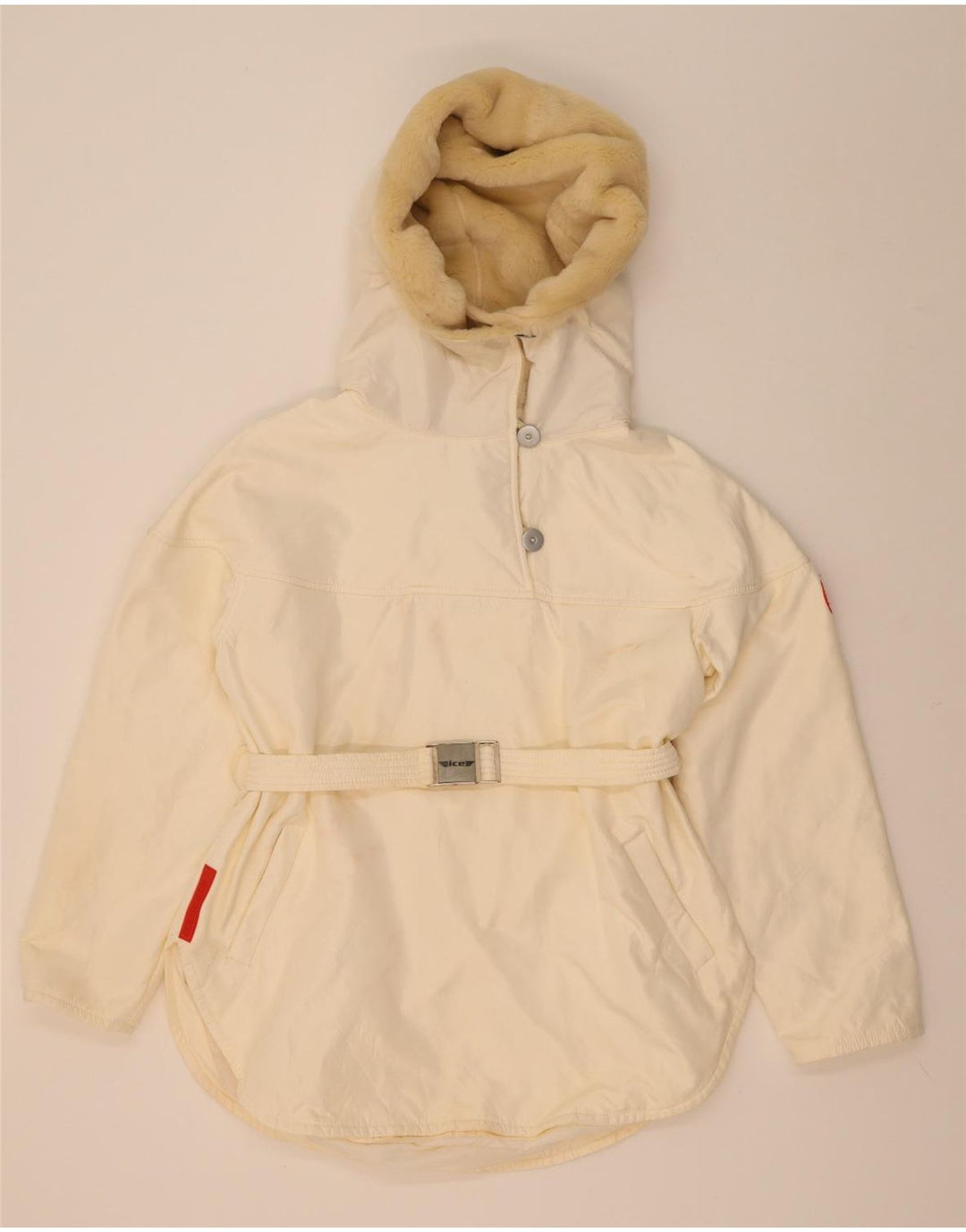 Ice Womens Hooded Anorak Jacket UK 16 Large White Polyamide
