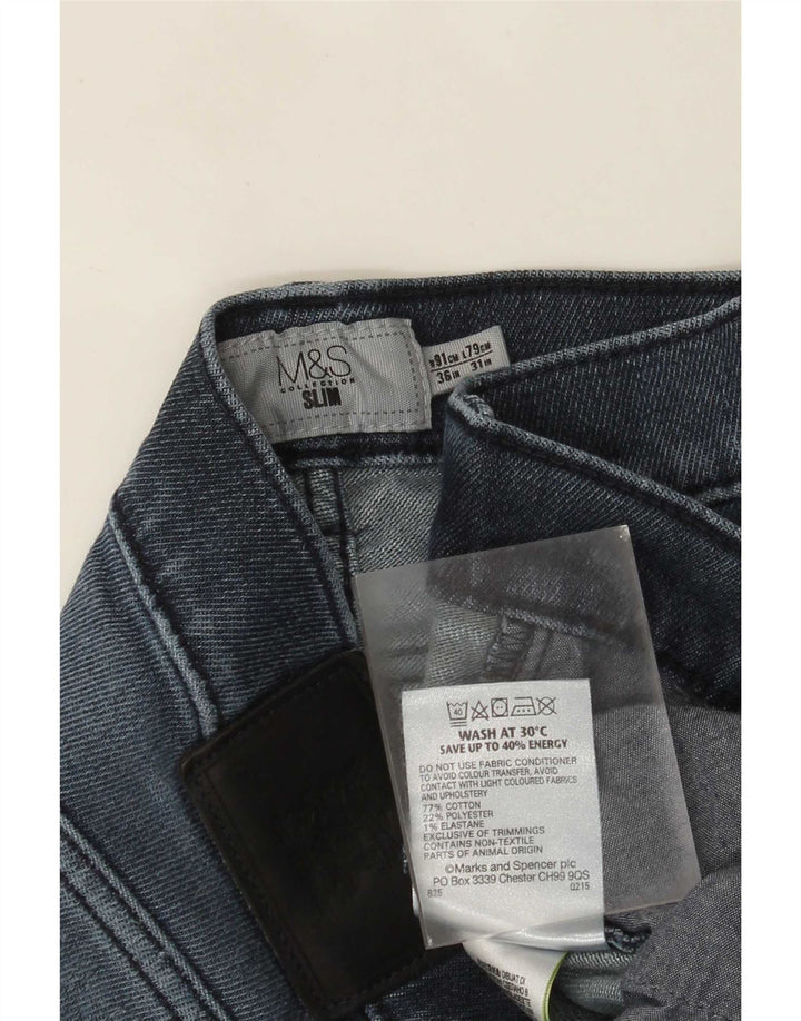 Marks & Spencer Mens Slim Jeans W36 L31 Blue Cotton