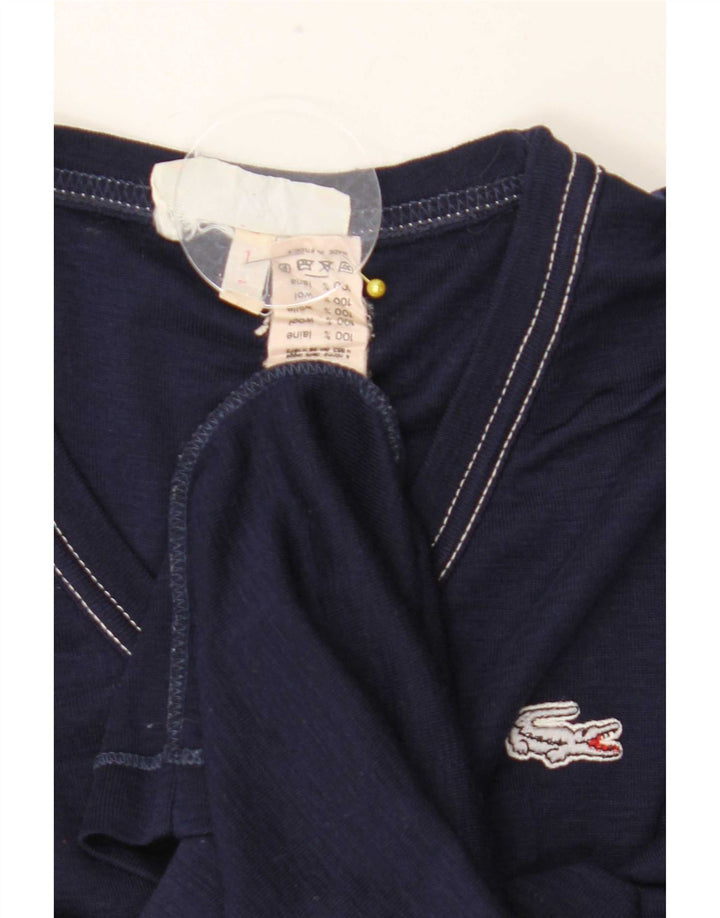 Lacoste Mens Top Long Sleeve Size 1 2XS Navy Blue Wool