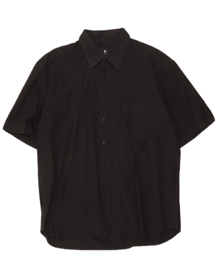 Roccobarocco Mens Short Sleeve Shirt Medium Black