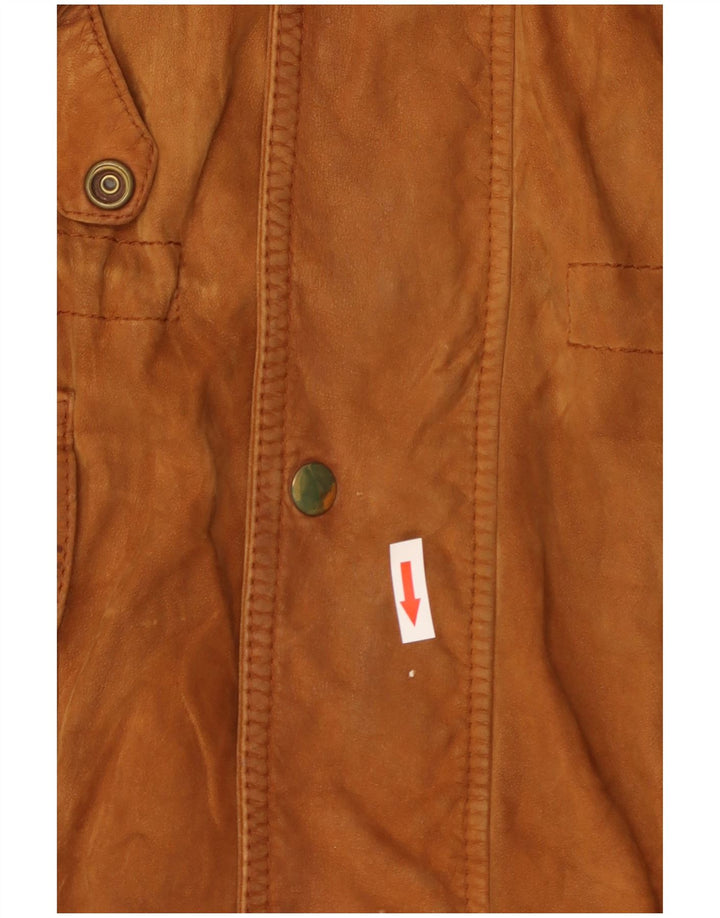 Vintage Mens Suede Jacket IT 54 2XL Brown Leather
